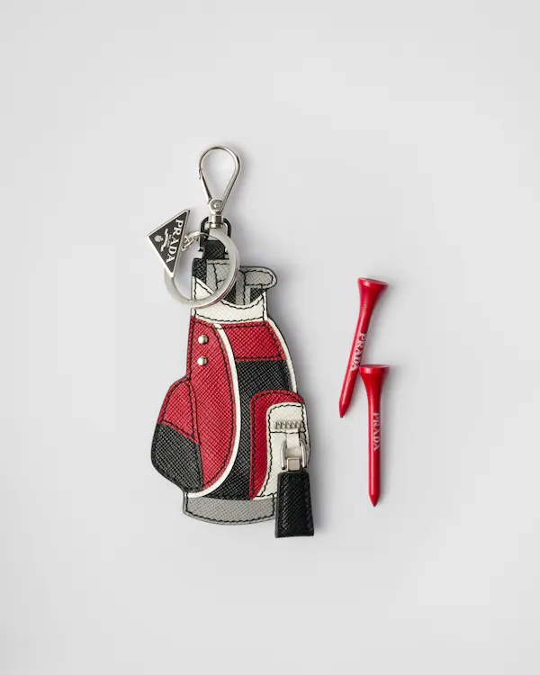 Saffiano-Leder-Golf-Tee-Beutelanhänger