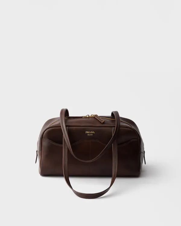Prada Tragetasche aus antikem Leder mit Top-Griff