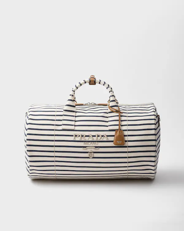 Gestreifter Canvas-Dufflebag
