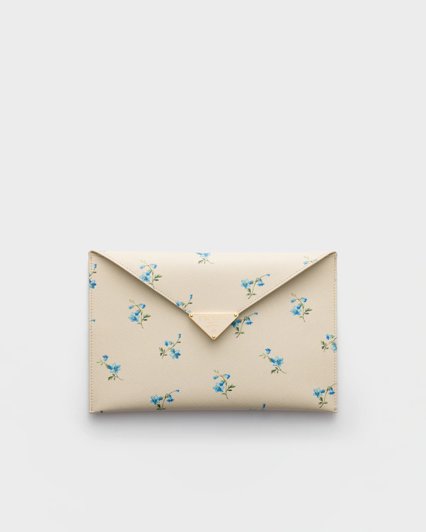 Gedruckte Saffiano-Leder-Umschlag-Clutch