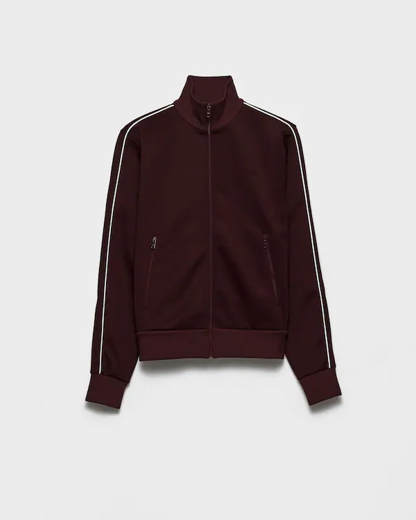 Reißverschluss-Technikstoff-Laufjacke