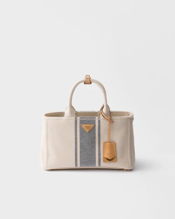 Prada Jardinière große Baumwollsegeltuch-Tasche