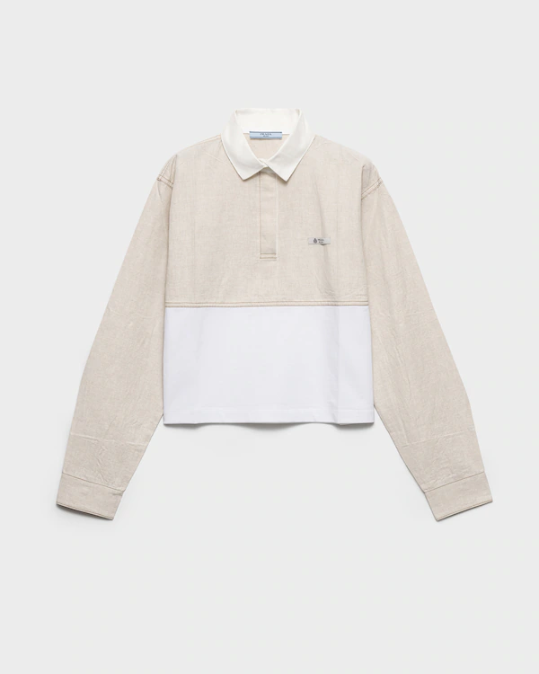 Chambray- und Jersey-Poloshirt