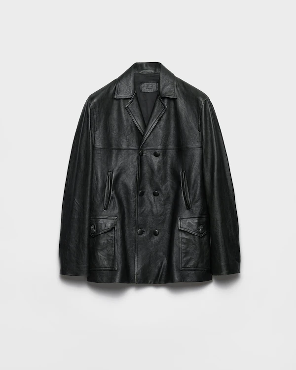 Doppelreiher-Nappaleder-Caban-Jacke