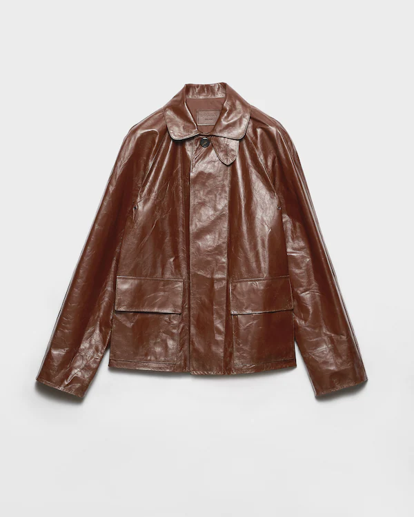 Lederblouson-Jacke im Vintage-Look