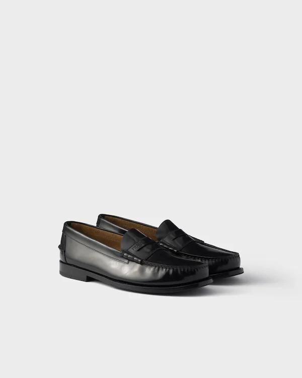 Gebürstete Leder-Loafer