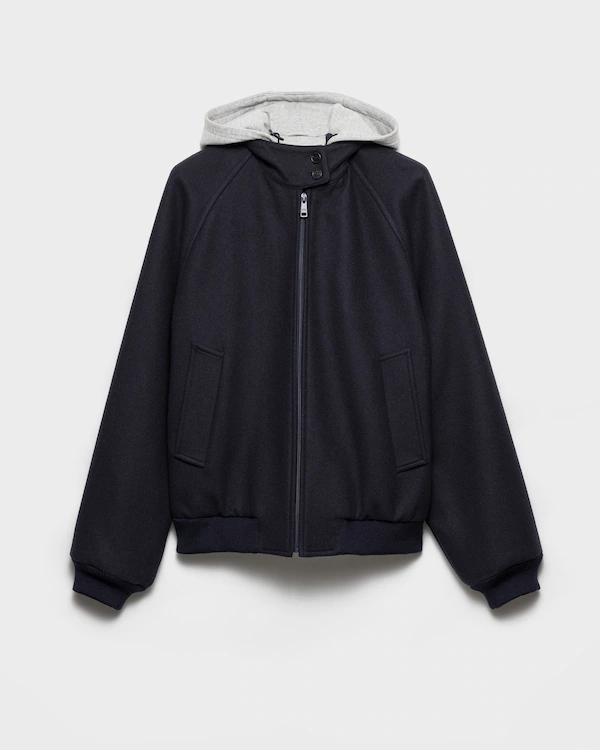 Jacke aus Stoff und Baumwollfleece
