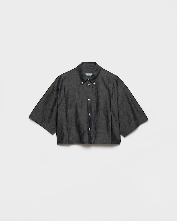 Kurzarm-Chambray-Hemd