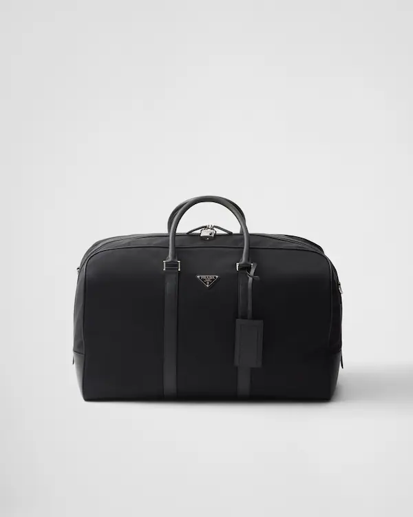 Re-Nylon und Saffiano-Leder-Reisetasche