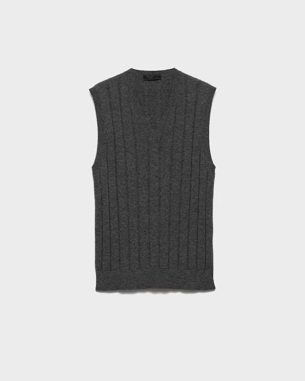 Cashmere V-Ausschnitt-Strickweste