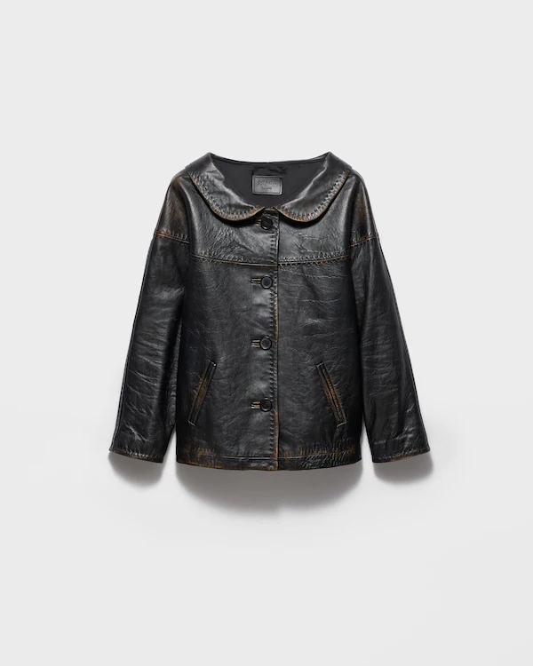 Antiquierter Nappaleder-Jacke