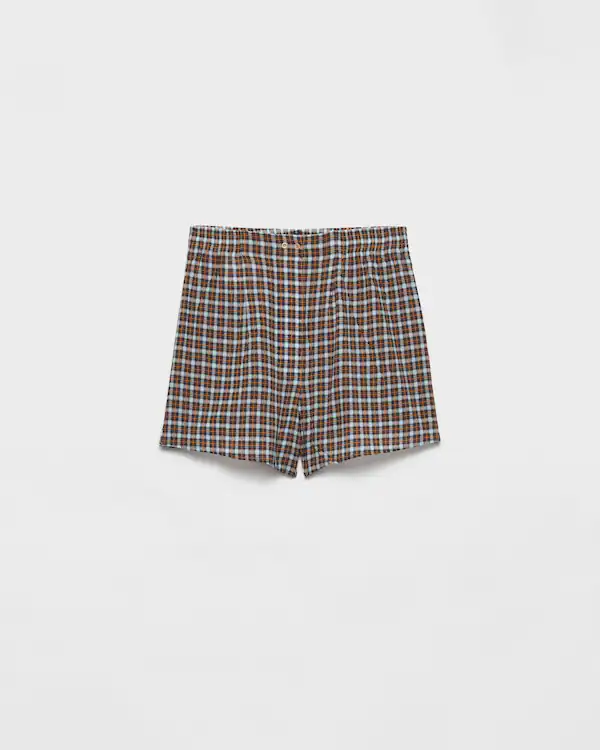 Gecheckte Georgette-Shorts