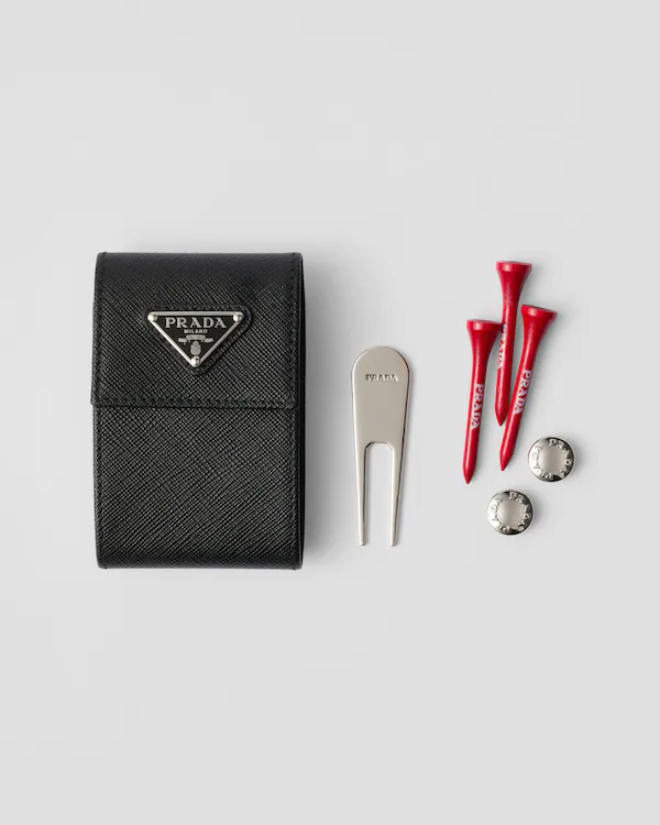 Saffiano-Leder-Golf-Tee-Case