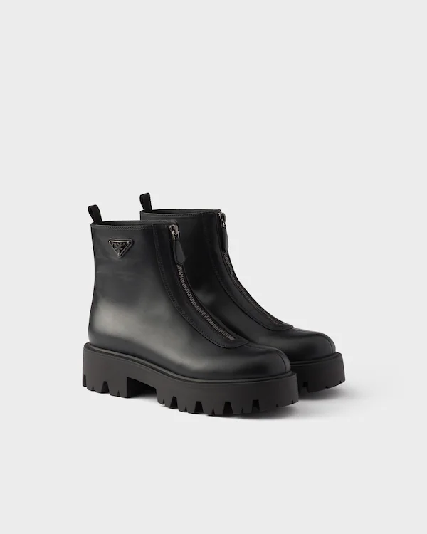 Lederstiefel mit Reißverschluss
