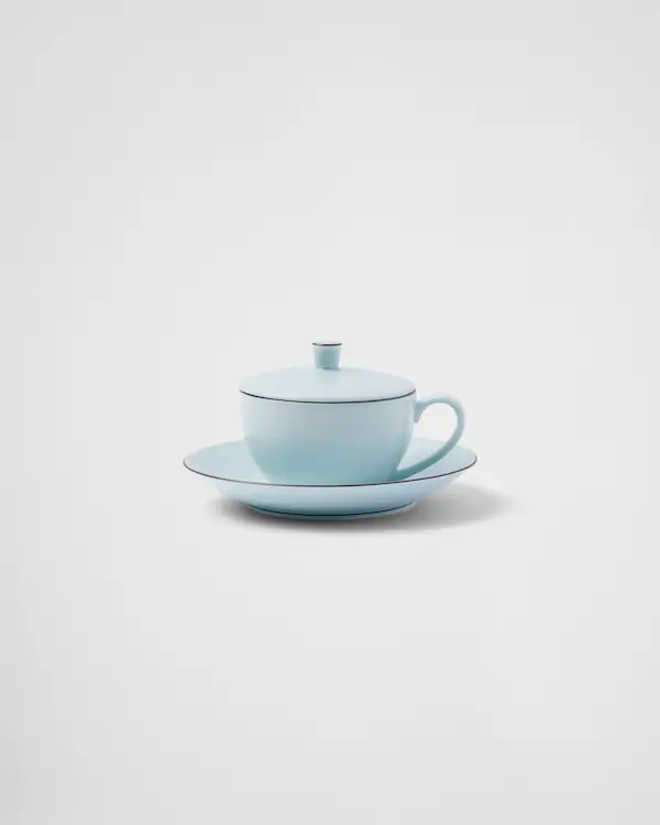 Porzellan-Cappuccinocup - Zeltgrün