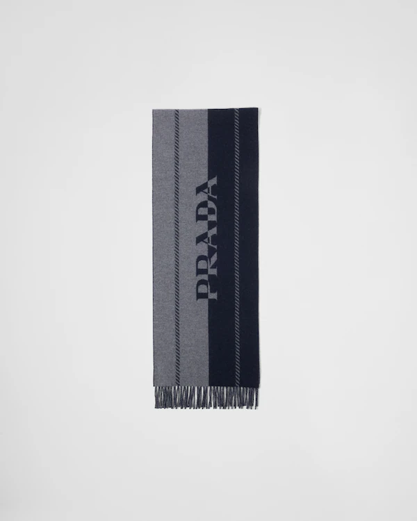 Kleiner Wollschal mit Jacquard-Logo