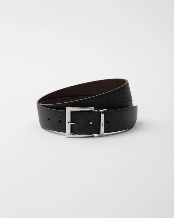 Doppelseitiger Gürtel aus Saffiano-Leder