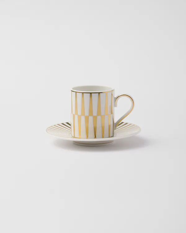 Porzellan-Kaffeetasse - Streifen