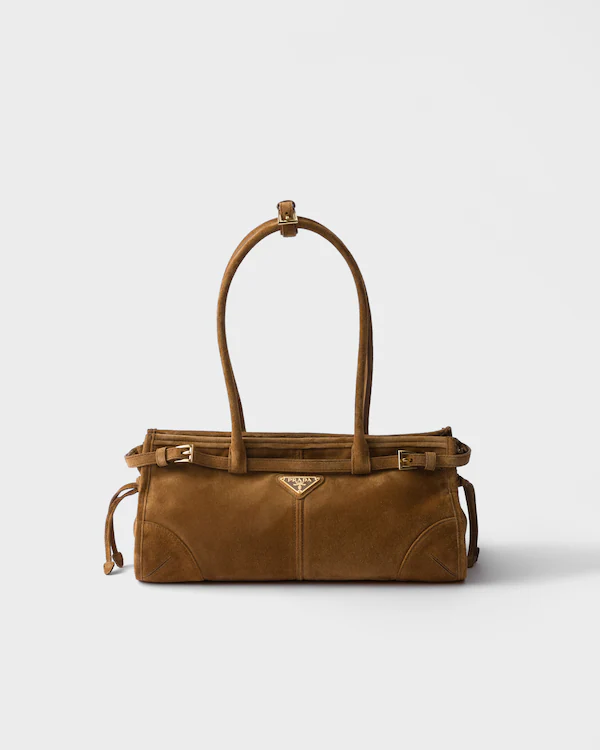 Prada Bonnie mittlere Ledertasche aus Wildleder