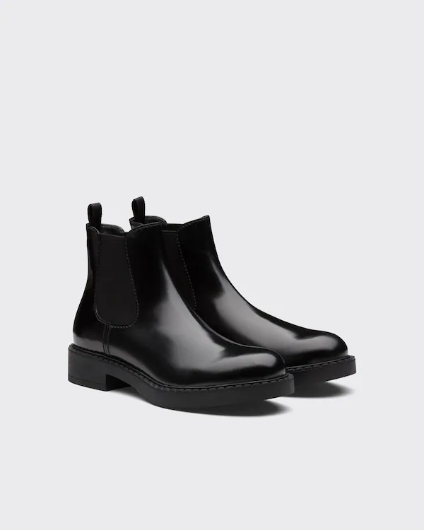 Gebürstete Leder-Chelsea-Boots
