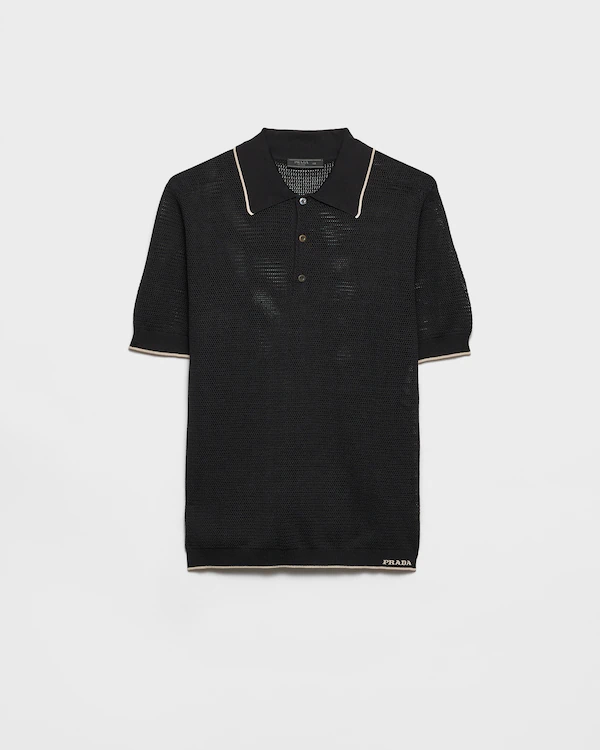 Polo-Shirt aus Seide und Baumwolle