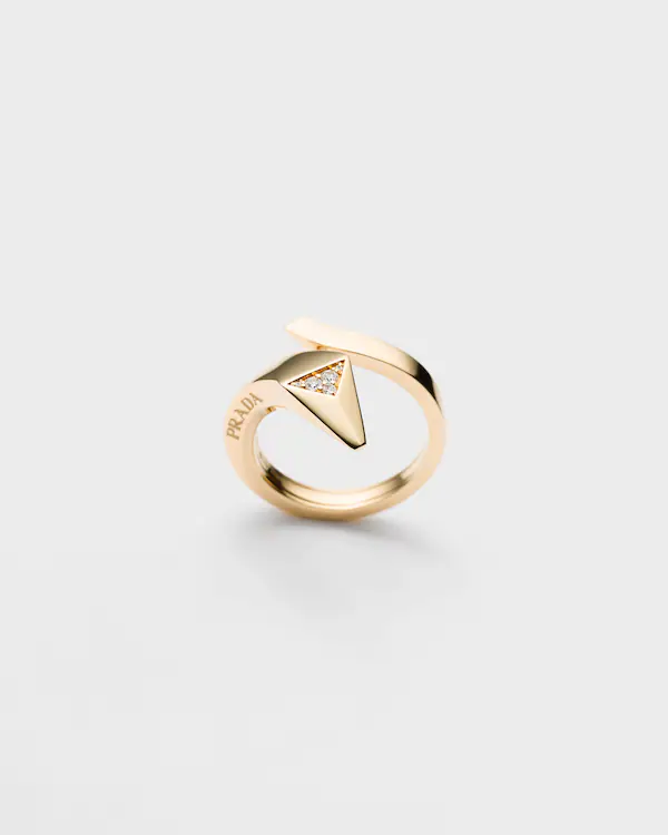 Eternal Gold Schlangen-Miniring aus Gelbgold und Diamanten