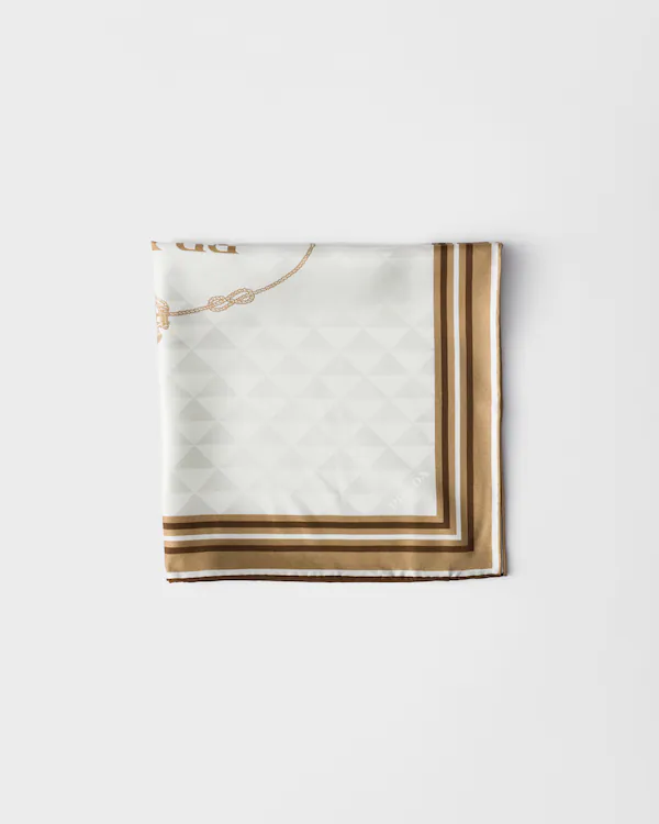 Gedruckter Seidensatin-Jacquard-Schal 55