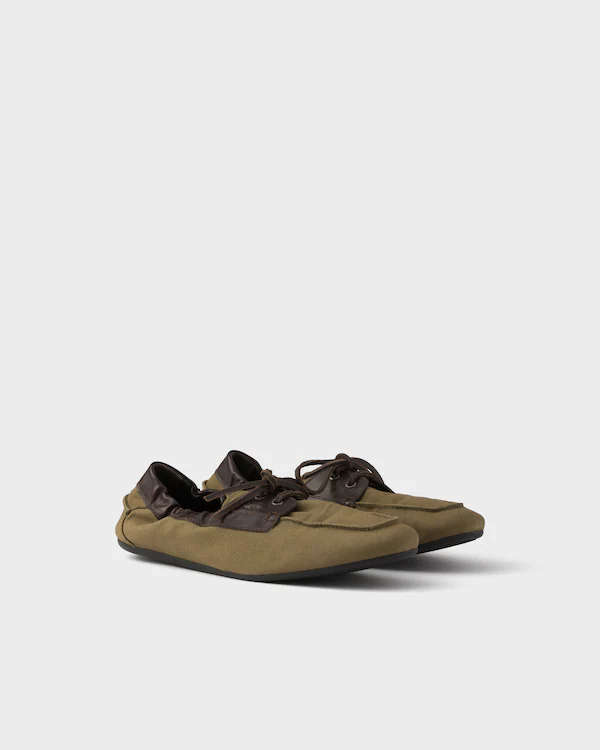 Shuffle Boatenschuhe aus gewaschenem Canvas und Leder