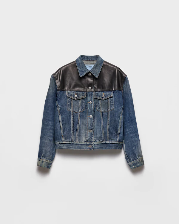 Denim- und Lederjacke