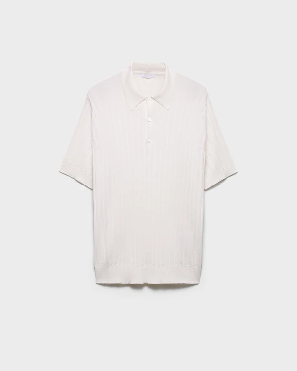 Polo-Shirt aus Kaschmir und Seide