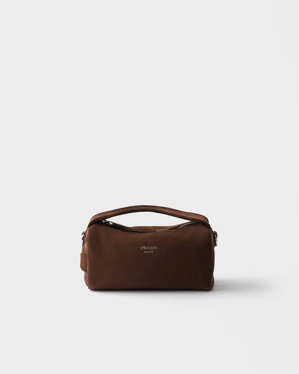 Schultertasche aus Wildleder