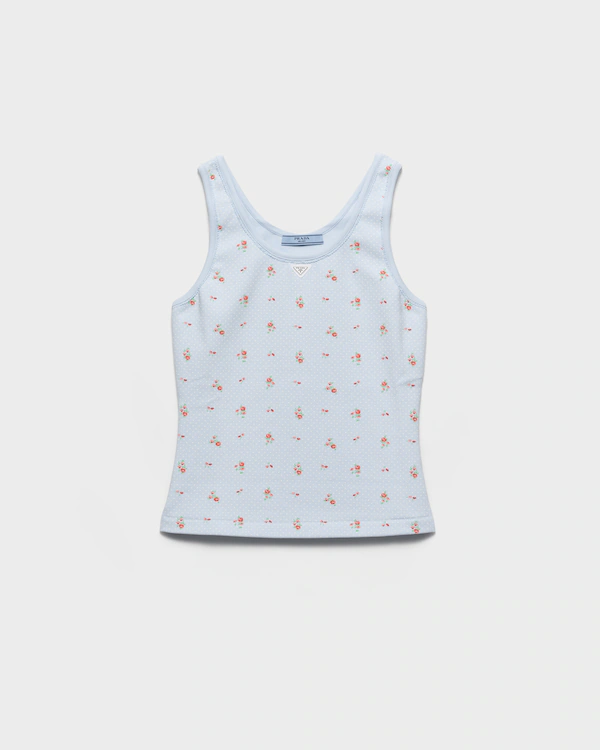 Bouquet-Print-Rippstrick-Top