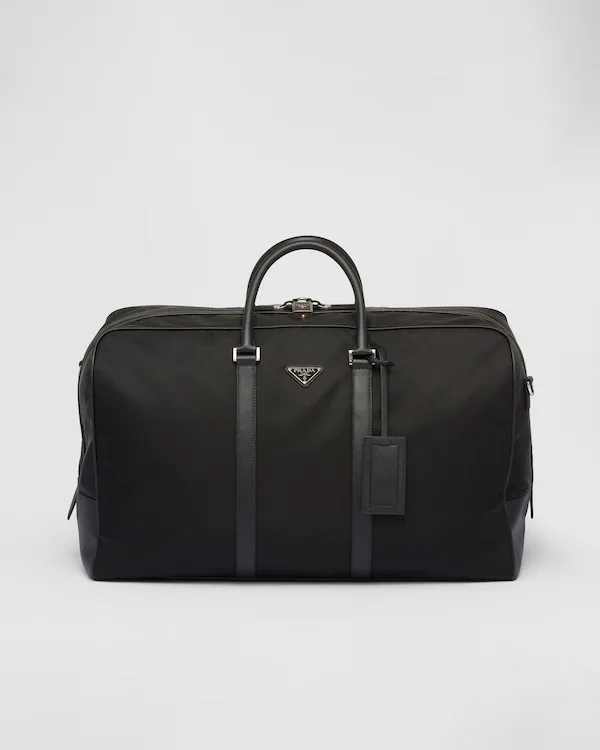Dufflebag aus Re-Nylon und Saffiano-Leder