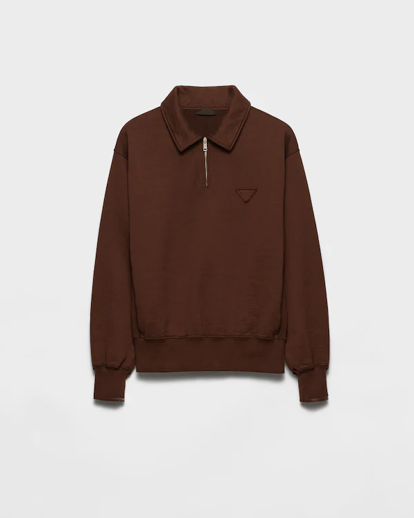 Baumwollfleece-Poloshirt