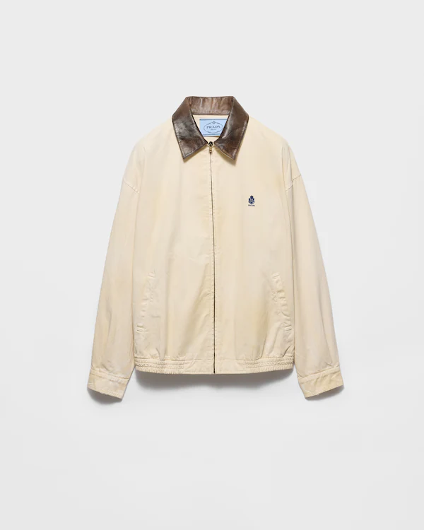 Bestickter, garndyed Old-Gabardine-Blouson-Jacke