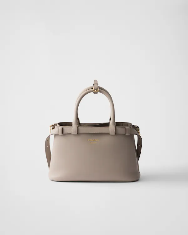 Prada-Schnalle kleine Lederhandtasche mit doppelter Gurt