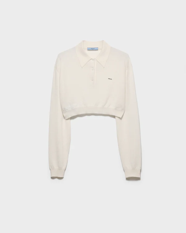 Cropped-Poloshirt aus Kaschmir