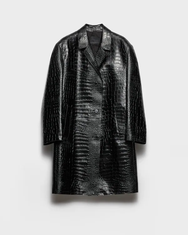 Ledercoat mit Krokodilmuster