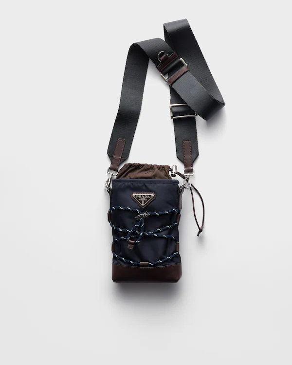 Prada Speedrock Re-Nylon und Leder Smartphone-Hülle
