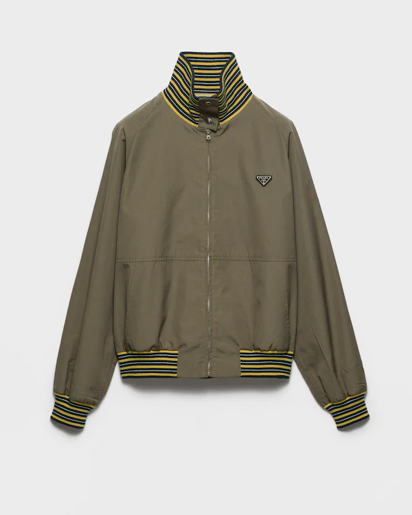Poplin-Poloshirt mit Rollkragen