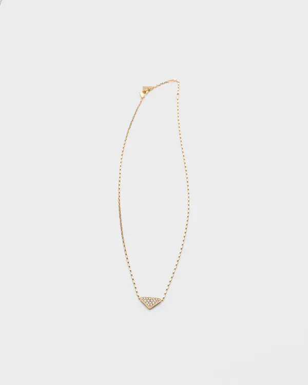 Eternal Gold Mikro-Triangle-Anhänger-Halskette in Gelbgold und Diamanten