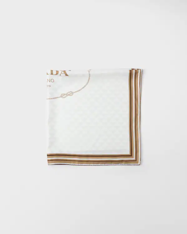 Gedruckter Seidensatin-Jacquard-Schal 90