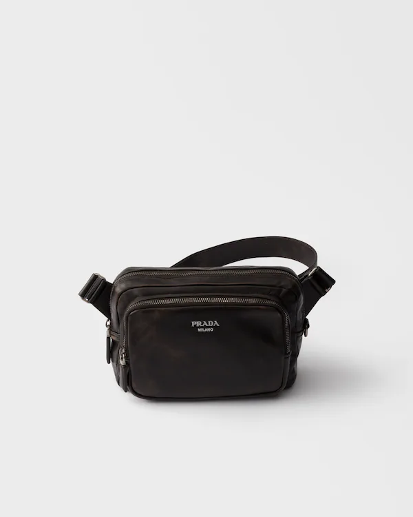 Schultertasche aus abgenutztem Nappaleder