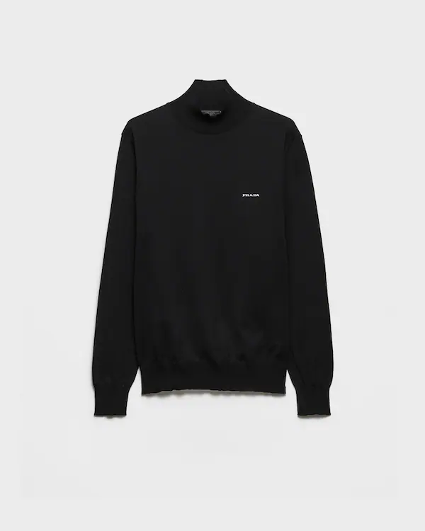 Baumwoll-Poloshirt mit Faux-Kragen