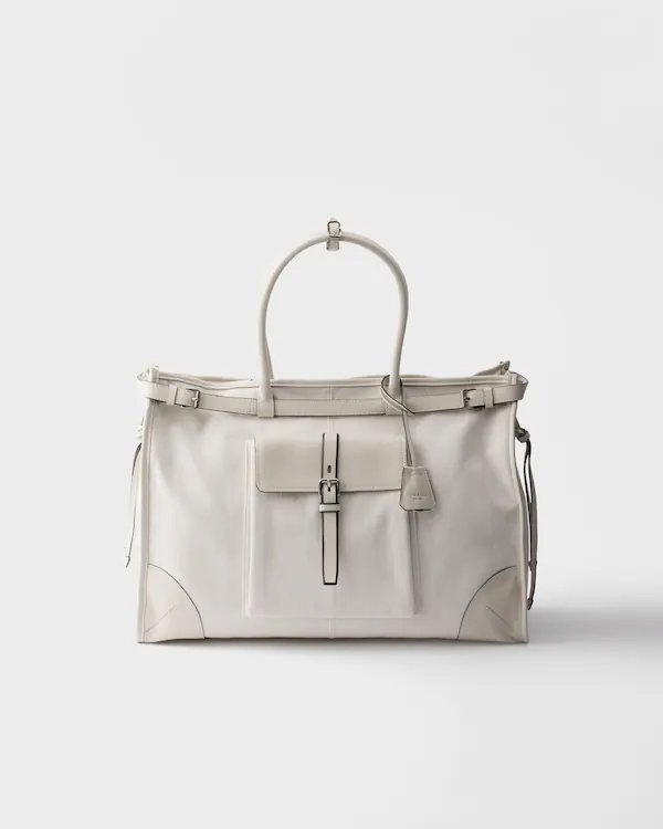 Prada Bonnie Denim- und Leder-Handtasche