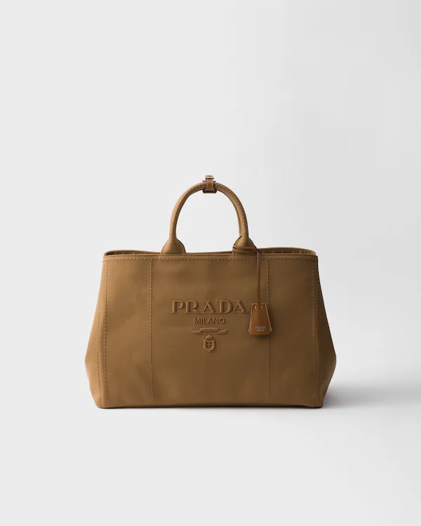 Prada Jardinière große Baumwollsegeltuch-Tasche