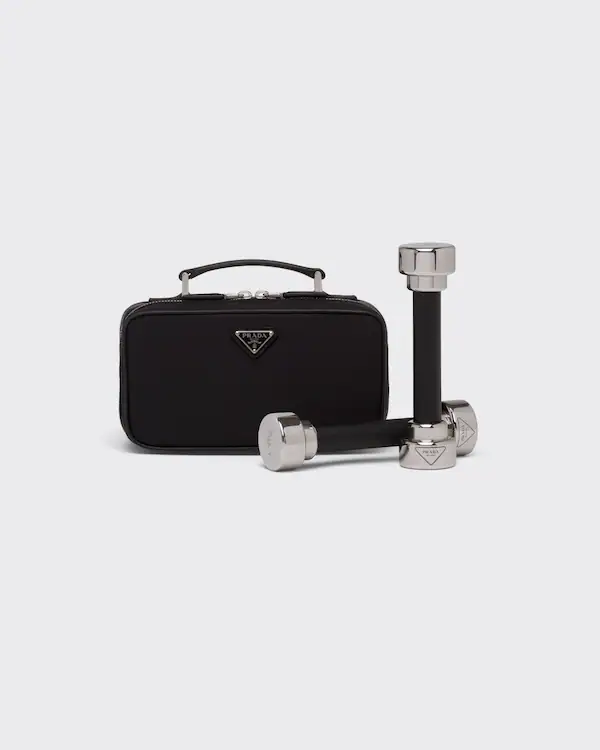 Tragetasche aus Re-Nylon und Saffiano-Leder für Hanteln