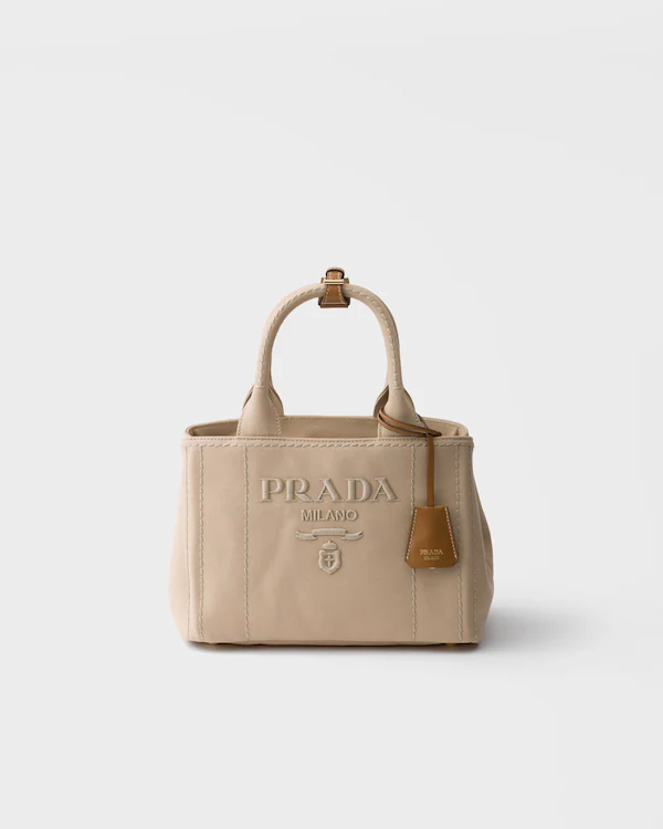 Prada Jardinière kleine Baumwoll-Canvas-Tasche