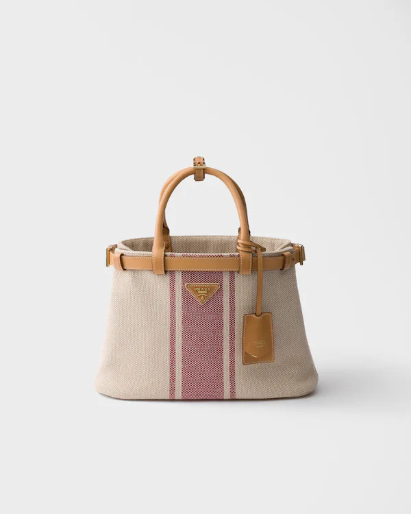 Prada Buckel kleine Canvas- und Lederhandtasche