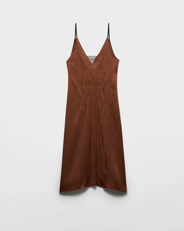 Seidensatin-Krepp-Kleid